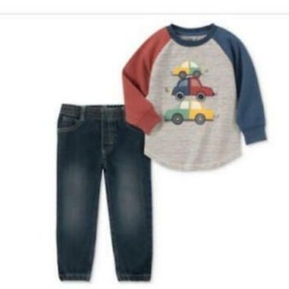 Kids Headquarters Little Boys Print Shirt and Joggers - Picture 1 of 4